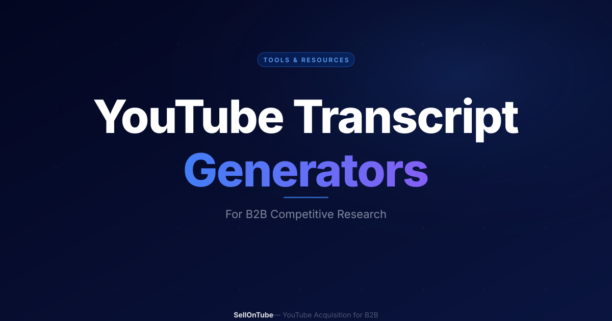 Best YouTube Transcript Generators (2026)