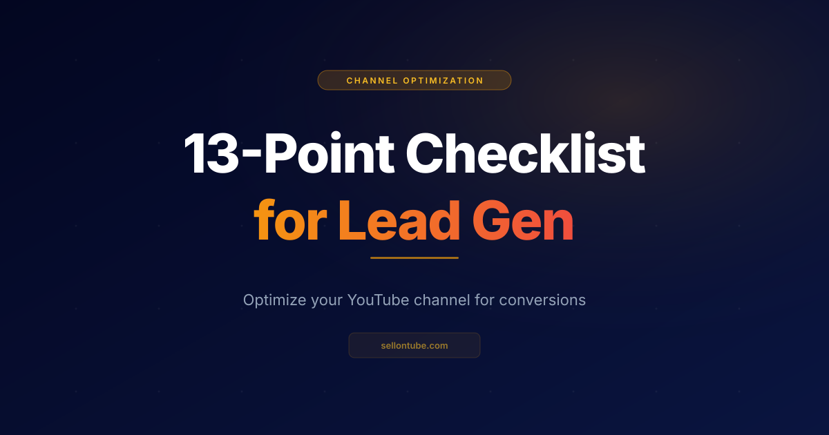 YouTube Channel Optimization Checklist 2026