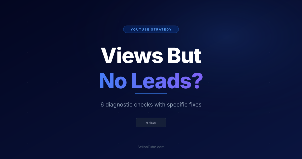 Getting YouTube Views But No Leads? 6 Reasons and How to Fix Each One